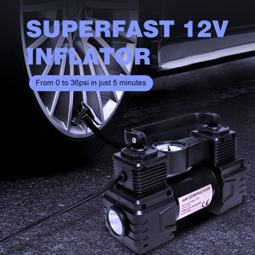 NYAP QICHEYONGPIN 12V Car Tire Inflator with LED Display - Portable, High-Pressure Air Pump for Auto, Truck, and Motorcycle Tires, Auto Shutoff Feature, Car Tire Inflation|Modern Tire Pump|Compact Design, Tire Inflator for Car - Image 9