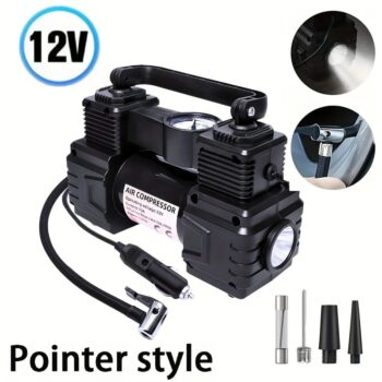 NYAP QICHEYONGPIN 12V Car Tire Inflator with LED Display - Portable, High-Pressure Air Pump for Auto, Truck, and Motorcycle Tires, Auto Shutoff Feature, Car Tire Inflation|Modern Tire Pump|Compact Design, Tire Inflator for Car