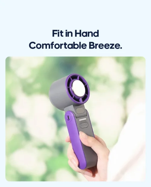 KINSCOTER: Portable Air Cooling Turbo Fan 3600mAh 100 Wind Speeds Adjustable Outdoor Foldable Handheld Fan - Image 19