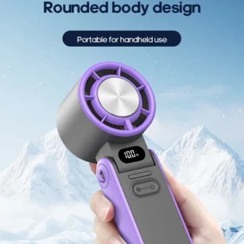 KINSCOTER: Portable Air Cooling Turbo Fan 3600mAh 100 Wind Speeds Adjustable Outdoor Foldable Handheld Fan