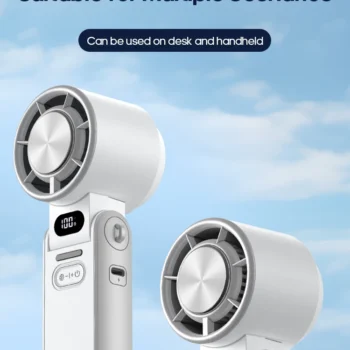 KINSCOTER: Portable Air Cooling Turbo Fan 3600mAh 100 Wind Speeds Adjustable Outdoor Foldable Handheld Fan