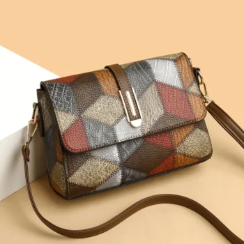 Flap Sling Shoulder Bags for Women Vintage Splicing Crossbody Messenger Bag Purse Female PU Leather Handbag Pocket - AliExpress