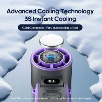 KINSCOTER: Portable Air Cooling Turbo Fan 3600mAh 100 Wind Speeds Adjustable Outdoor Foldable Handheld Fan