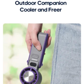 KINSCOTER: Portable Air Cooling Turbo Fan 3600mAh 100 Wind Speeds Adjustable Outdoor Foldable Handheld Fan