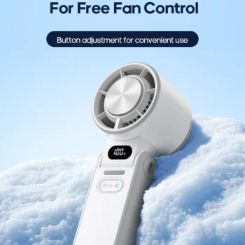 KINSCOTER: Portable Air Cooling Turbo Fan 3600mAh 100 Wind Speeds Adjustable Outdoor Foldable Handheld Fan