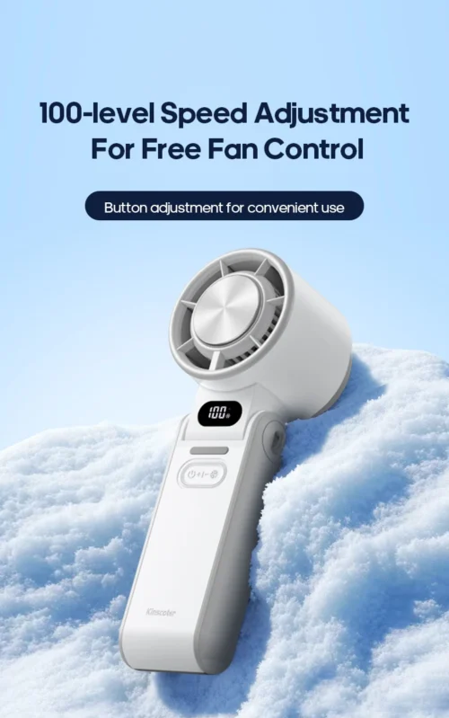 KINSCOTER: Portable Air Cooling Turbo Fan 3600mAh 100 Wind Speeds Adjustable Outdoor Foldable Handheld Fan - Image 17