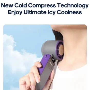 KINSCOTER: Portable Air Cooling Turbo Fan 3600mAh 100 Wind Speeds Adjustable Outdoor Foldable Handheld Fan