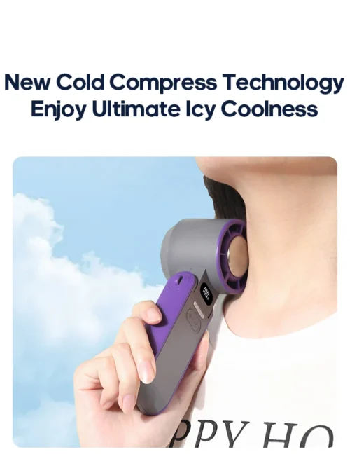 KINSCOTER: Portable Air Cooling Turbo Fan 3600mAh 100 Wind Speeds Adjustable Outdoor Foldable Handheld Fan - Image 10