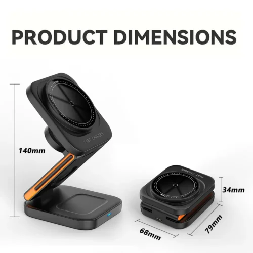 30W 3 in 1 Wireless Phone Magnetic Foldable Charger - Image 2