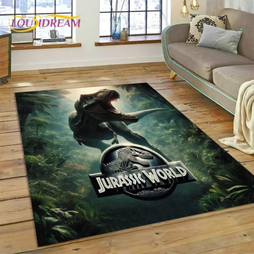 3D Cartoon Jurassic Park Dinosaur Dino Rug Carpet for Living Room - Image 6
