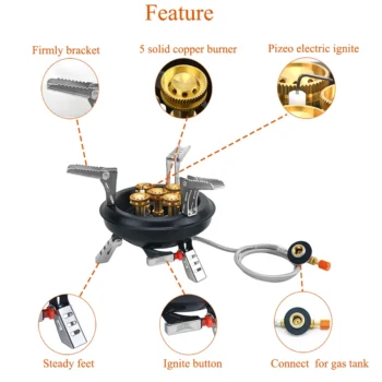 Portable Camping Gas Stove High Pressured Hiking Burner
