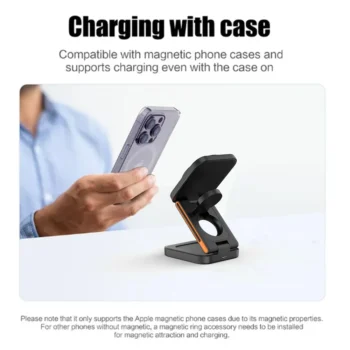30W 3 in 1 Wireless Phone Magnetic Foldable Charger