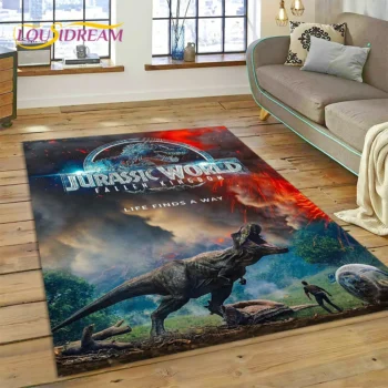 3D Cartoon Jurassic Park Dinosaur Dino Rug Carpet for Living Room