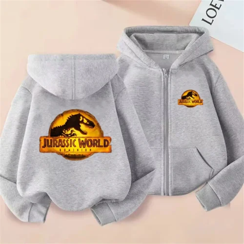 Jurassic Park dinosaur cardigan Children's Zipper Hoodie - Image 2
