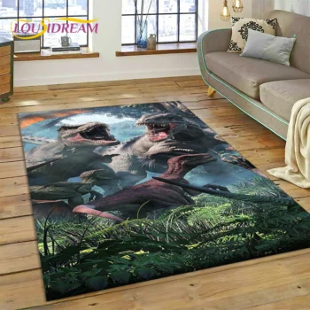 3D Cartoon Jurassic Park Dinosaur Dino Rug Carpet for Living Room