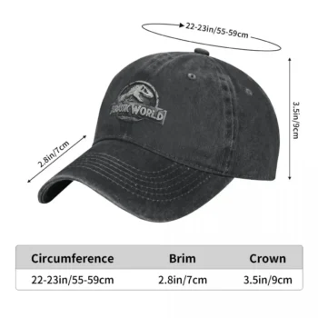 Dinosaur Jurassic Park Baseball Cap Washed Snapback Cap