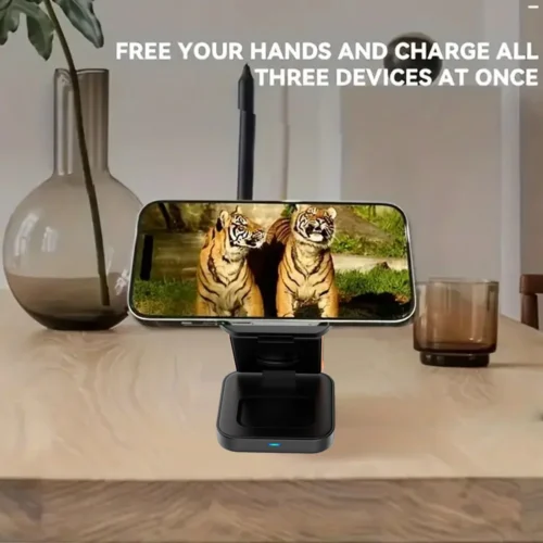 30W 3 in 1 Wireless Phone Magnetic Foldable Charger - Image 6